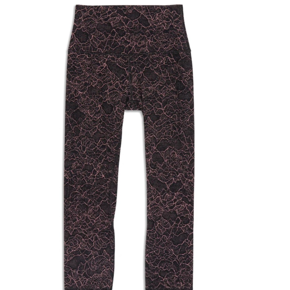 Lululemon Align Crop *21" Lacescape Spanish Rose Black